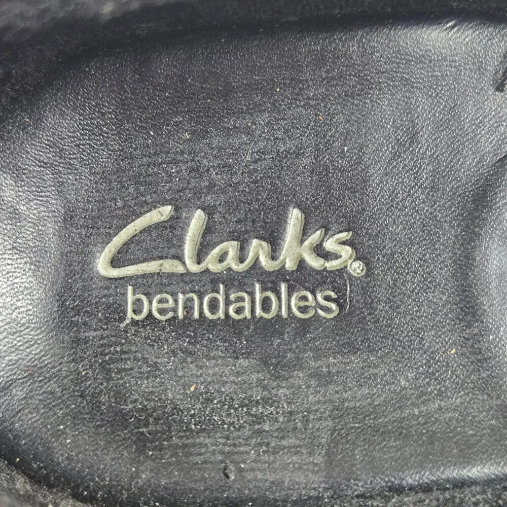 Clarks Bendables Size 9.5M Chocolate Brown Heeled Lace Up Loafers 1/2